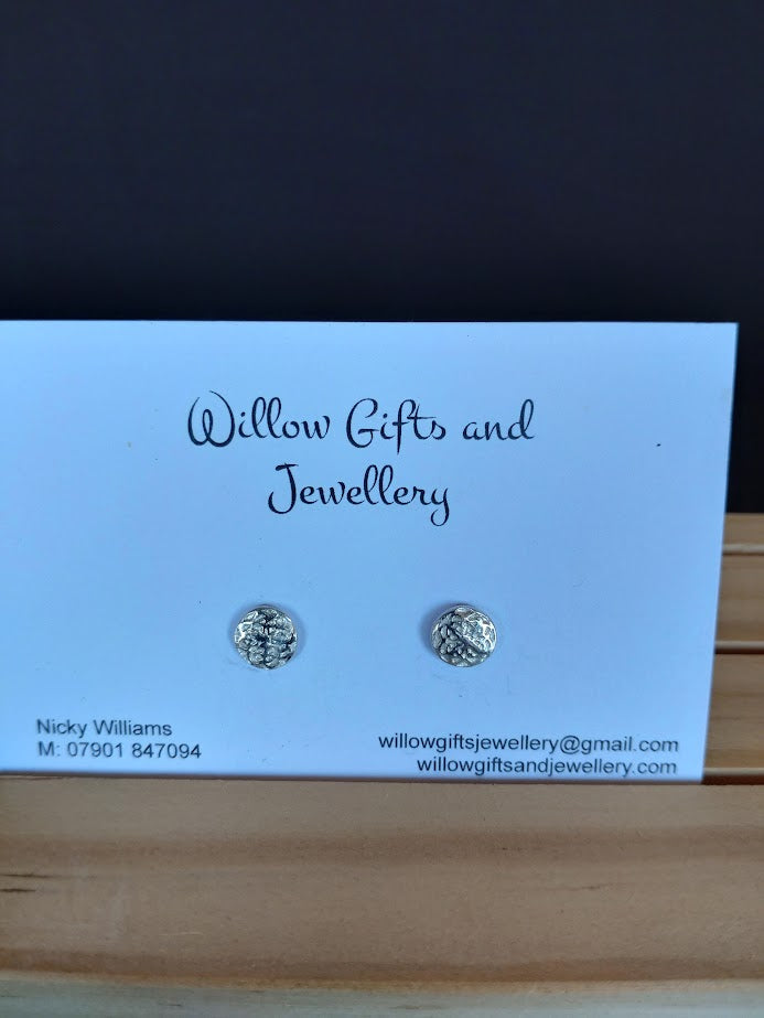 Handmade fine silver studs celtic knots